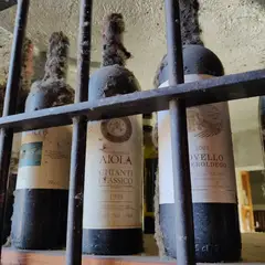 Vecchie bottiglie in cantina